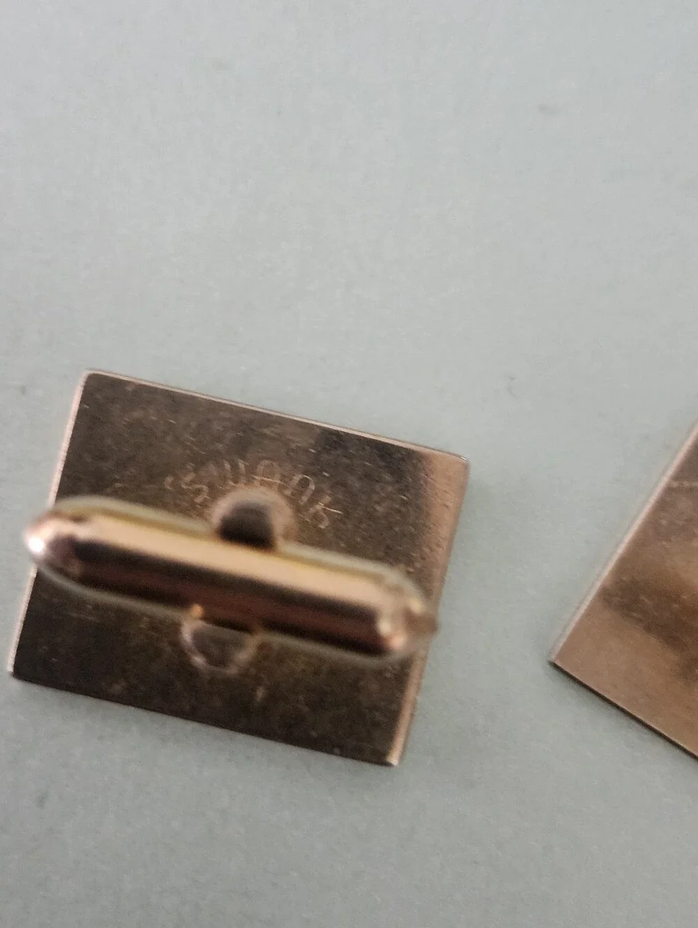 Vtg SWANK Minimalist Design Beige Rectangular Cufflinks - Classic Metal Frame